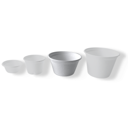 Soupe cup with lid, made in bagasse. 350ml and 475ml content