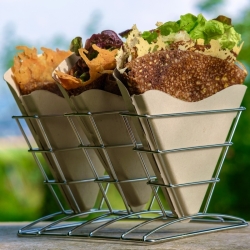 Crepe Cornet in bagasse for crepes and galettes on-the-go