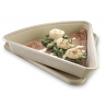 Crêpe Packaging in bagasse, generous triangular shape & lid