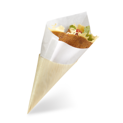 Crepe Cone is an appealing packaging made of wood and paper