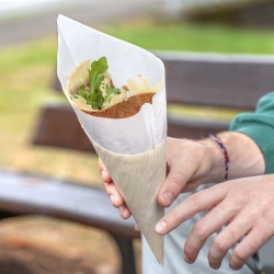 Crepe Cone is an appealing packaging made of wood and paper