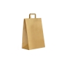 Kraft paper bag with flat handles for food to go & delivery