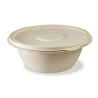 Saladier jetable en bagasse & couvercle, dispo en 5 tailles.