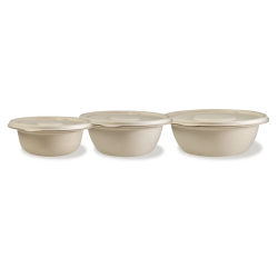 Disposable Salad Bowl in bagasse & lid available in 5 sizes