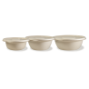 Saladier jetable en bagasse & couvercle, dispo en 5 tailles.