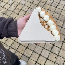 Cornet crepe en bagasse pour crêpes&galettes «sur le pouce».