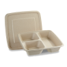 Food container with lid, made from renewal sugar cane pulp