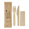 Wooden cutlery essential set