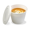 Soupe cup with lid, made in bagasse. 350ml and 475ml content