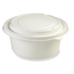 Disposable Salad Bowl in bagasse & lid available in 5 sizes