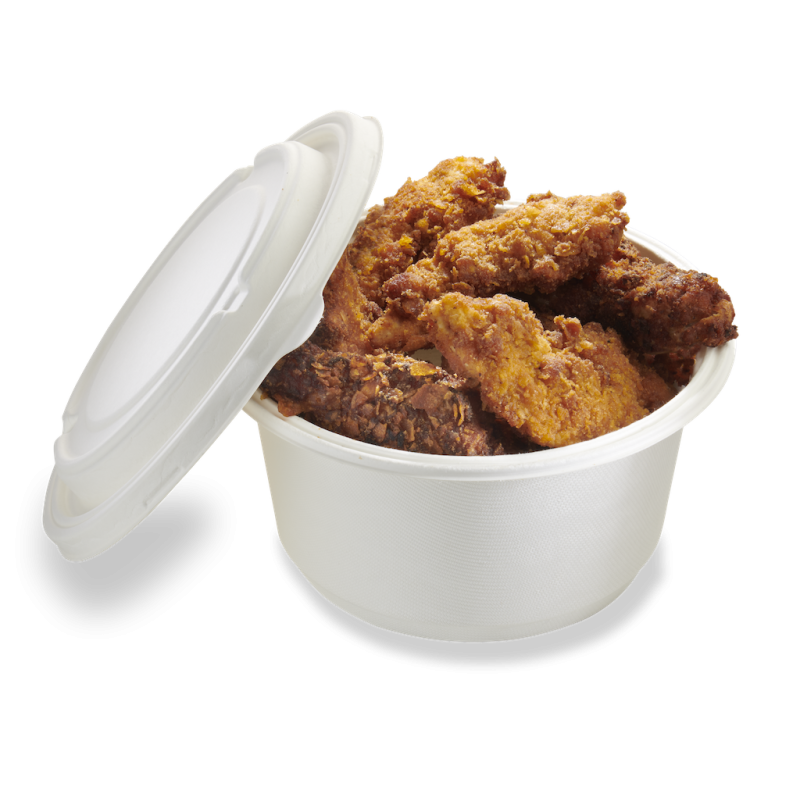 Disposable Salad Bowl in bagasse & lid available in 5 sizes