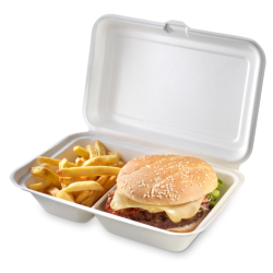 Emballage burger double compartiment pour vente à emporter de burger