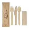 Wooden cutlery complete set