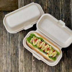 Hot Dog Verpackung mit Deckel. In 300er oder 600er Packung