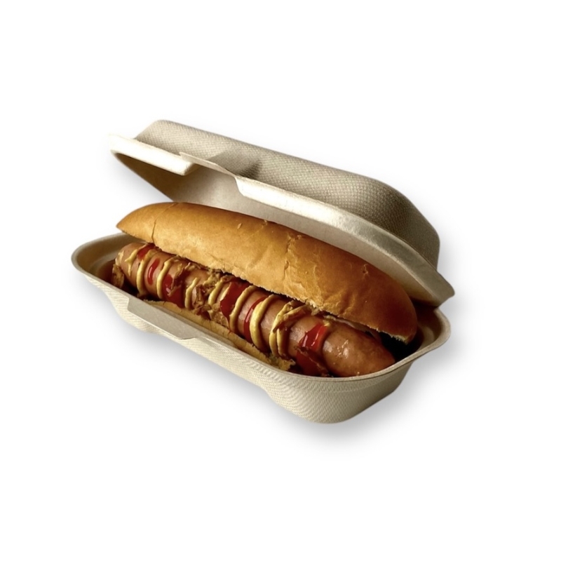 Hot Dog Verpackung mit Deckel. In 300er oder 600er Packung