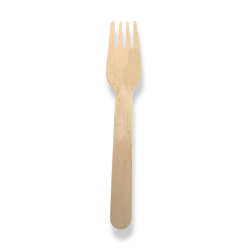 Disposable wooden forks - box of 100 units