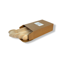 Disposable wooden forks - box of 100 units