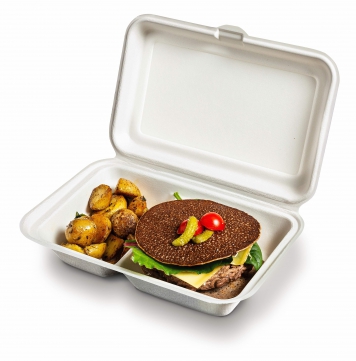 Ecological bagasse box packaging for burger to go